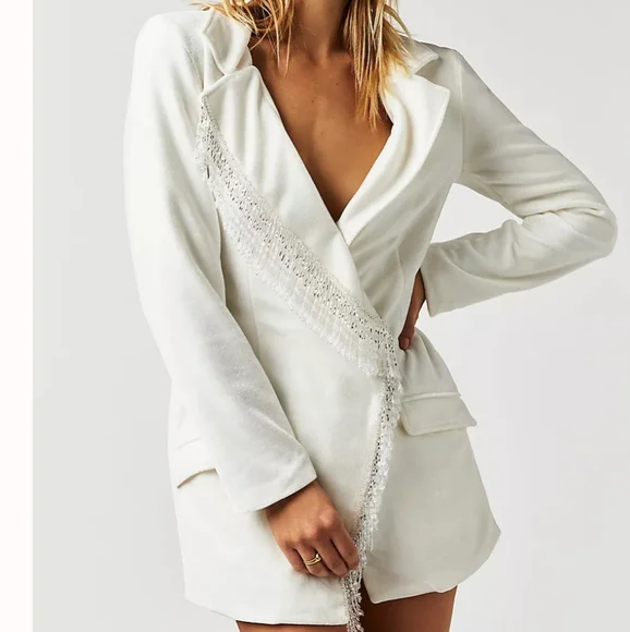 Patbo Velvet Beaded Blazer Dress - Picture 2 of 14